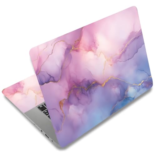 SUPERDANT Imitation Marble Laptop Skin Pinkish Purple Laptop Sticker PVC Computer Stickers Waterproof Art Decal Protector 12" 13" 13.3" 14" 15" 15.4" 15.6" Notebook Art Decal Protector Pink Blue - color: Pink+blue