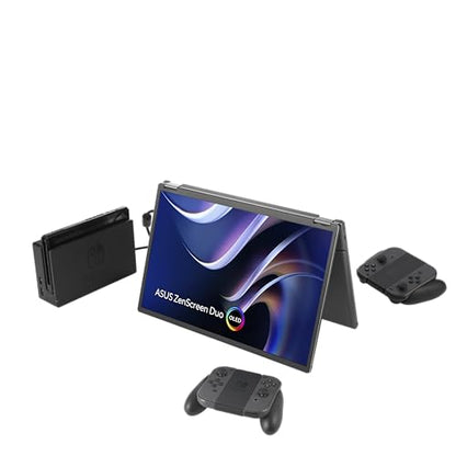 ASUS ZenScreen Duo OLED 360° Foldable Portable Monitor (MQ149CD) - Dual 14-inch, 16:10, 1920x1200, DisplayHDR400 True Black, 100% DCI-P3, Delta<2, Dual USB-C, Mini-HDMI, Kickstand, 3 yr Warranty - style: 14" Duo OLED Fodable USB-C