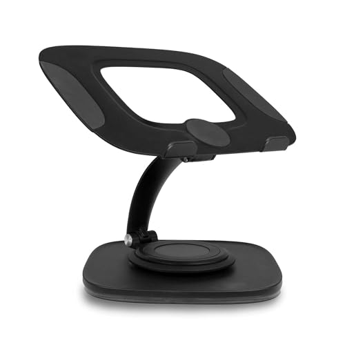 Aluratek Laptop Stand with 360° Rotating Base, Ergonomic Adjustable Stand, Compatible with Most MacBook and Win Laptops - AULS03F