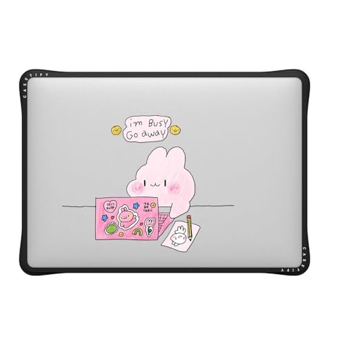 CASETiFY Impact MacBook Pro 13" (M1/M2/Intel) Case [Cushioned Impact Corners/Scratch-Resistant/Anti-Slip Grip] - I'm Busy - Clear Black - color: i'm busy, size: MacBook Pro 13