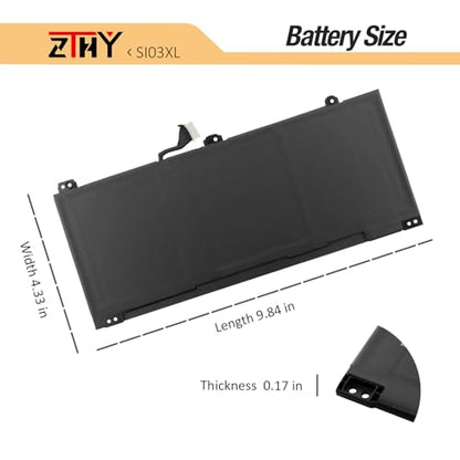 SI03XL Laptop Battery Replacement for HP Chromebook x360 14B 14C 14C-CA | 14C-CC 14c-cc0013dx 14c-cc0047nr 14C-CC0XXX 14B-NA0010WM 14C-CA0000ND, Pro C640 C645 Chromebook, EliteBook C645 14 G2 G3 - size: 9.84*4.33*0.2 inch SI03XL