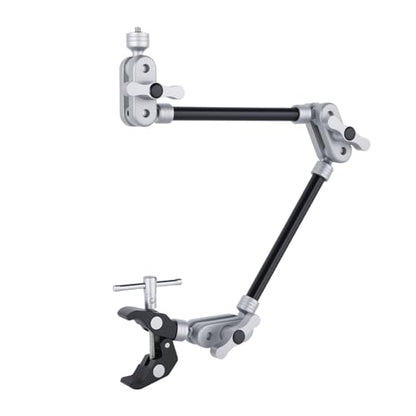 UTEBIT 22" Magic Arm w Clamp Mount, Desk Camera Mount Articulating Friction Boom w Arm 1/4" Thread Adapter, Overhead Desk Phone Mount for Video Light Webcam Microphone Action Camera Content Creators - size: 22 inch