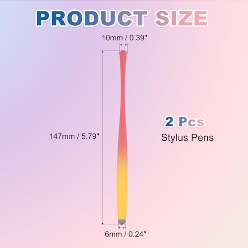 PATIKIL 2Pcs Slim Waist Stylus Pens for Touch Screen, High Sensitivity Universal Pen Capacitive Digital Pens Touchscreen Stylus for Phone Tablets Laptop Touch Screen, Yellow/Red - color: Yellow/Red