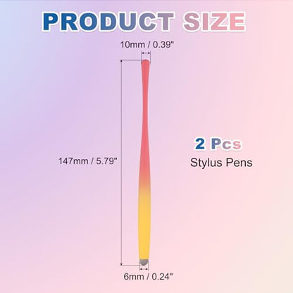 PATIKIL 2Pcs Slim Waist Stylus Pens for Touch Screen, High Sensitivity Universal Pen Capacitive Digital Pens Touchscreen Stylus for Phone Tablets Laptop Touch Screen, Yellow/Red - color: Yellow/Red