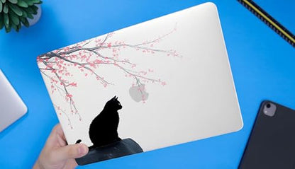 DTangLsm for MacBook Air 15 inch Case M5 M4 M3 M2 2026-2023 Laptop Cover | Model A3448 A3241 A3114 A2941, Cute Clear Plastic Hard Shell Mac Air 15 Laptop Case and Keyboard Cover, Black Cat - color: Black Cat