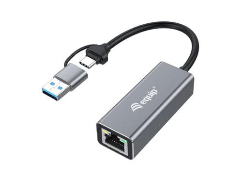 Equip 133495 USB-C to 2.5 Gigabit Ethernet Network Adapter (USB-C+A)
