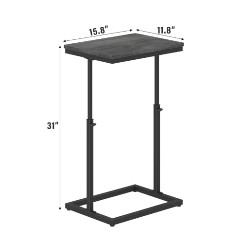 TUTOTAK End Table, Side Table, Tall Couch Table, Sofa Table | for Living Room, Bedroom, Grey TB01BY083P - color: Grey, size: 1 Pack, style: Large