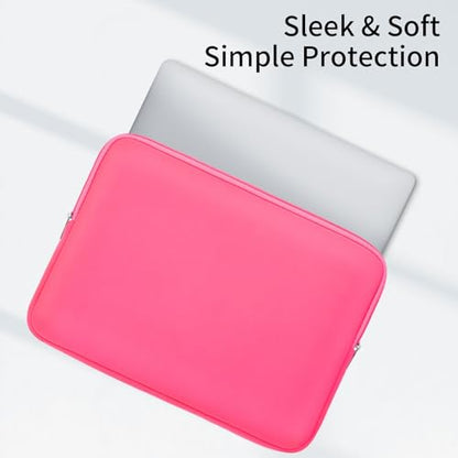 RAINYEAR 13.3 Inch Laptop Sleeve Case Padded Carrying Bag, Bright Pink | Slim Protective Soft Zipper Computer Cover for 13.3 Inch Notebook Computer Chromebook 14 inch MacBook Pro/Max M1 M2 M3 M4 M5 - color: Bright Pink, size: 13"-13.3"