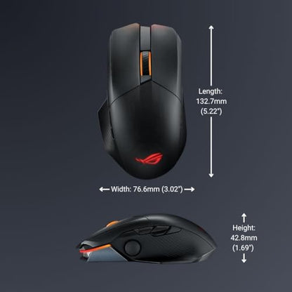 ASUS ROG Chakram X Origin Wireless Gaming Mouse – MMO/MOBA Design, Detachable Joystick, 11 Programmable Buttons Right-Handed, 123g, Tri-Mode Connectivity, 36K DPI, up to 150Hr Battery, PC/Mac Support - style: Chakram X
