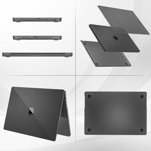 ProCase Slim case for MacBook Pro 16 Inch -Midnightblack | Translucent Hard Shell Shockproof Cover for 2026 2025-2021 MacBook Pro M5 M4 M3 M2 M1 Pro/Max - color: Midnightblack