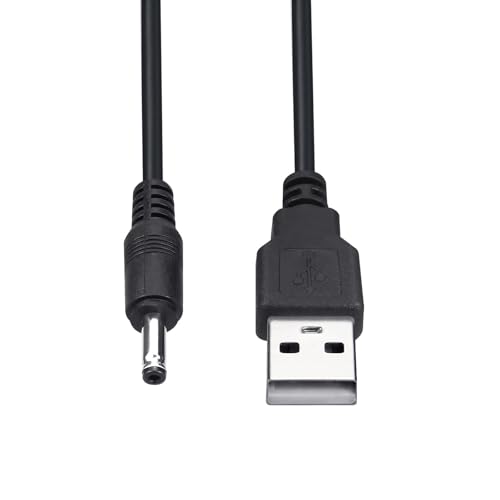 Smays 5-Pack DC 5V Power Cord, USB to DC 3.5mm x 1.35mm Round Barrel Plug Charging Cable 5 ft Black - color: Black