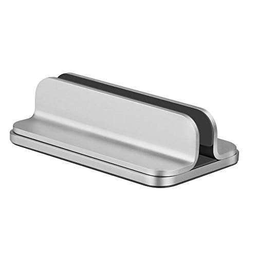 Aluminum Laptop Stand (Silver) - Vertical Design, Adjustable Base, Compatible with Laptops, Tablets, Books, Mac mini - color: Silver