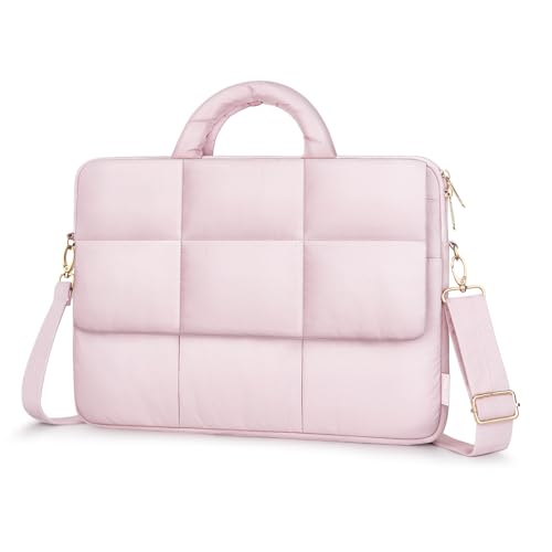 MOSISO Laptop Bag for Women, Computer Bags | Puffy Laptop Sleeve Bag with Trolley Sleeve