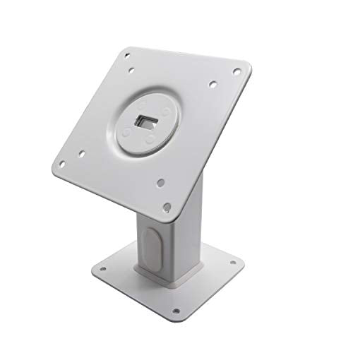 180 Tilting 360 Rotating Metal Mount Support 75x75 100x100 VESA Used as Desktop Stand or Wall Mount (White)