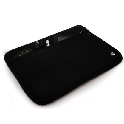 Neoprene Laptop Case | Lightweight Travel Protection | 13" Notebook Compatible Water Resistant Tech Sleeve (Black) - color: Black