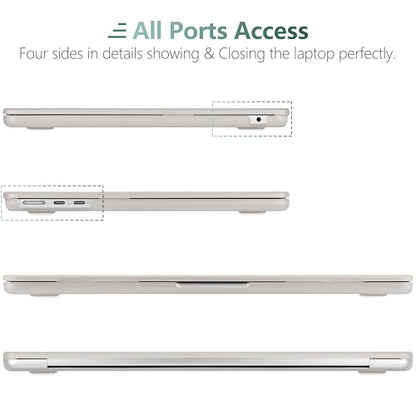 DONGKE Compatible with MacBook Air 13 inch Case M5 M4 M3 M2 2026 2025 2024-2022 A3449 A3240 A3113 A2681, Plastic Hard Shell & Keyboard Cover for MacBook Air 13.6 inch, Cream Stone - color: Cream Stone