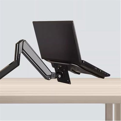 Monitor Mount Laptop Arm Mount for Desk Holds 4.4-19.8lbs, 2 in 1 Adjustable Gas Spring Arm Single Monitor Desk Mount with Tray for 17"-30" Screens or 10"-16" Laptops Monitor Stand(White) (White)