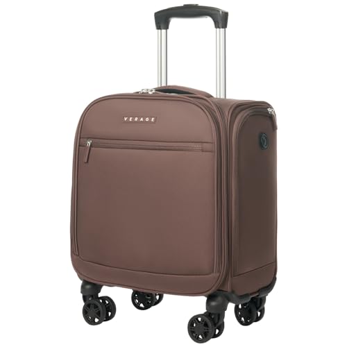Verage Underseat Carry On Luggage with Wheels, 14.5-Inch Spinner Small Suitcase, Softside Lightweight Travel Bag for Men and Women, Airplane Carry On Bag, Chestnut Brown - color: Chestnut Brown, size: Basic Underseat