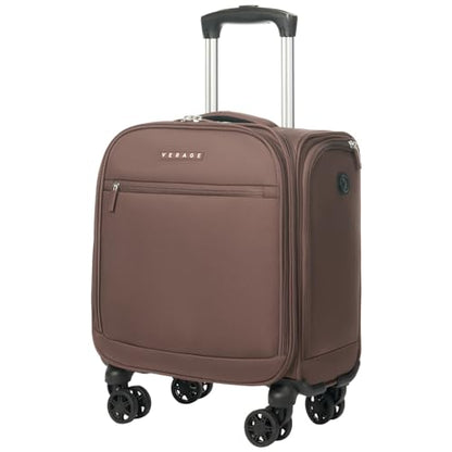 Verage Underseat Carry On Luggage with Wheels, 14.5-Inch Spinner Small Suitcase, Softside Lightweight Travel Bag for Men and Women, Airplane Carry On Bag, Chestnut Brown - color: Chestnut Brown, size: Basic Underseat
