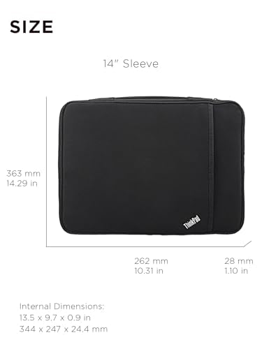 Lenovo ThinkPad 14-Inch Laptop Sleeve – Slim Protective Notebook & Tablet Case Compatible with ThinkPad, MacBook Air & MacBook Pro – Lightweight, Shock-Resistant
