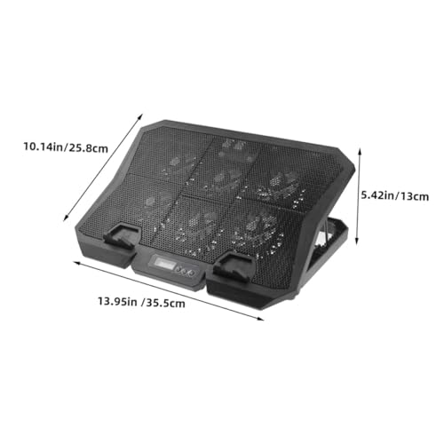 Laptop Cooling Pad 15.6 Inch with 6 Fans, Quiet USB Powered Laptop Cooler Stand for Gaming and Office Use, Adjustable Speed Blue LED Fan Cooling Base