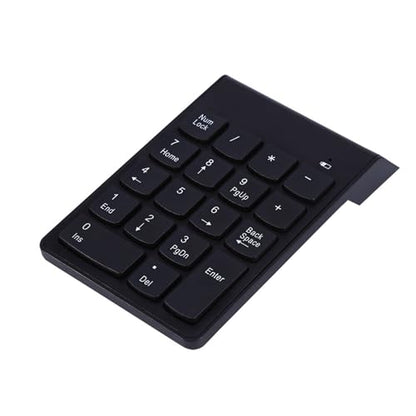 Wireless Numeric Keypad 2.4G | Compact & Portable, Auto Sleep Mode, 18 Keys for Laptop & PC, USB Receiver Included (Black)