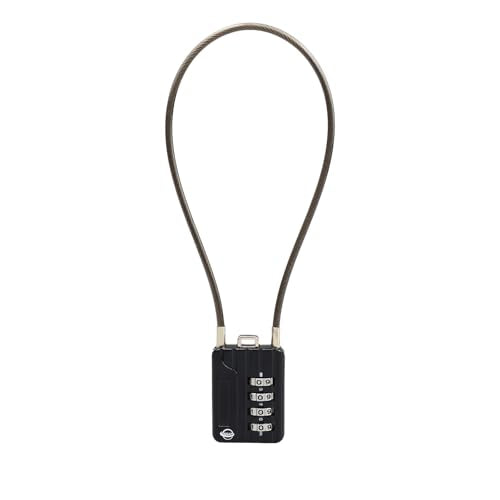 4 Digit Cable Combination Locks 12 inches Cable for School Gym Locker,Helmet,Filing Cabinets,Toolbox,Luggage Suitcase,knapsack,Cable 3mm Diameter,Black - size: 30cm(12in)Cable Black