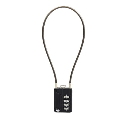 4 Digit Cable Combination Locks 12 inches Cable for School Gym Locker,Helmet,Filing Cabinets,Toolbox,Luggage Suitcase,knapsack,Cable 3mm Diameter,Black - size: 30cm(12in)Cable Black