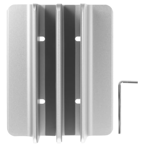 Aluminum Alloy Vertical Laptop Stand Dual Slot Notebook Mount Base for Desk Organizer Compatible with Tablets and Laptops Silver Space-Saving Desktop Holder