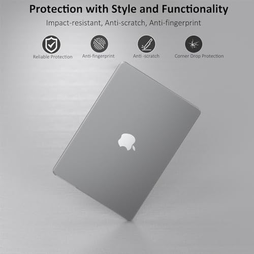 Case for MacBook Air 13 inch 2026 M5, 2022-2025 M4/M3/M2 | Matte Clear Plastic Hardshell & Keyboard Cover for Mac Air 13.6 inch Case A3449 A3240 A3113 A2681, Frosted Clear - color: 01 Frosted Clear