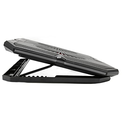 RGB Laptop Cooling Pad with Dual Silent Fans, 2 USB Ports, 7 - Adjustable Height for 14-17 Inch Gaming Laptops