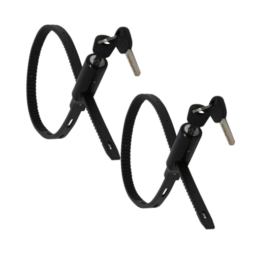 Urban August Adjustable Zip Tie Lock for Refrigerator Door Cabinet Bike Stroller Helmet - Multi-Purpose Keyed French Door Lock - Stainless Steel Fridge Lock with Key - Black, 2 Pack… - color: Black - 2 Pack, size: Keyed Type