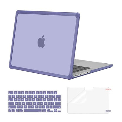 MOSISO Compatible with MacBook Pro 14 inch Case M5 M4 M3 M2 M1 2026-2021 | 3 in 1 Kit Anti-Crack Hard Shell with TPU Bumper, A3427 A3426 A3434 A3112 A3185 A3401 A2918 A2992 A2779 A2442, Lavender Gray - color: Lavender Gray