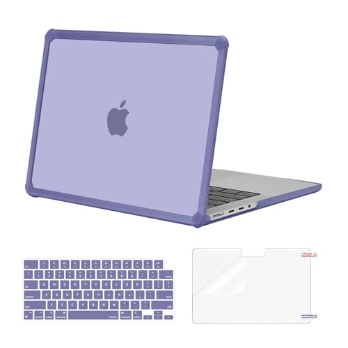 MOSISO Compatible with MacBook Pro 14 inch Case M5 M4 M3 M2 M1 2026-2021 | 3 in 1 Kit Anti-Crack Hard Shell with TPU Bumper, A3427 A3426 A3434 A3112 A3185 A3401 A2918 A2992 A2779 A2442, Lavender Gray - color: Lavender Gray