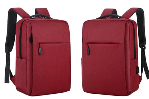 15 Inch Laptop Backpack,Business Bag with USB Port for Travel & Commute Red - color: Red