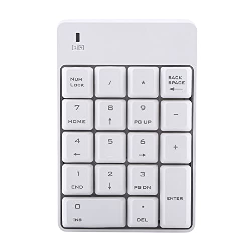 Number Pad,Wi Fi USB Numeric Keypad,18 Key Mini Transportable Data Entry Wide Variety Pad for Laptop Computer PcLaptop (White)