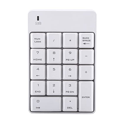 Number Pad,Wi Fi USB Numeric Keypad,18 Key Mini Transportable Data Entry Wide Variety Pad for Laptop Computer PcLaptop (White)