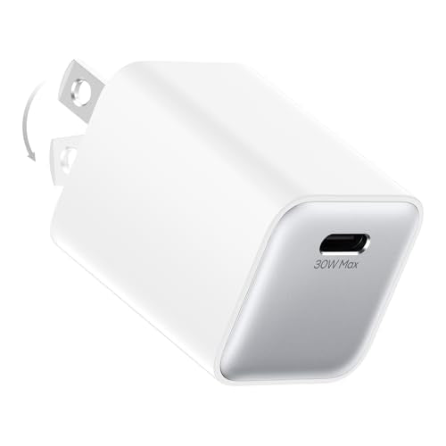 30W Compact Wall Charger, USB C Charger Block with GaN III Tech, PD3.0 PPS QC4.0 Fast Charging Foldable Power Adapter for iPhone 17 16 15, Galaxy, Pixel, iPad, AirPods (White, 1 Pack) - color: White, size: 1 Pack