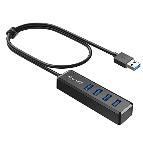 SmartQ H302S USB 3.0 Hub, 4-Port USB Expander with 2ft Long Cable, High-Speed Data Transfer, Compatible with Laptop, PC, Mac, Printer, External HDD - size: 2 ft, style: USB A - 3.0