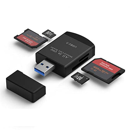 TXY 4 in 1 Card Reader USB2.0 to SD Micro SD TF MS MMC M2 Cardreader for Laptop PC Smart Card Reader SD Card Reader 4 in 1 Card Adapter (Red) - color: Red