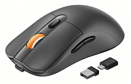 ProtoArc Bluetooth Wireless Mouse, USB C Mouse, EM15 Rechargeable Lightweight Portable Type C Wireless Mice for Laptop, Tablet, PC, Windows, Mac OS-Gray - color: Gray