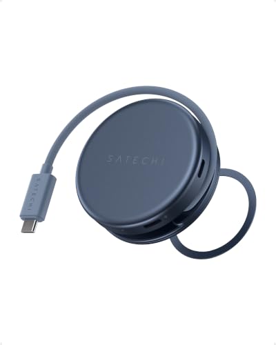 Satechi OntheGo 5-in-1 USB-C Hub, Multiport Adapter, 4K/60Hz HDMI, 60W PD Pass-Through Charging, SD Card Reader, USB-A & USB-C 5Gbps Data, Magnetic Mount for MacBook Neo/Air/Pro, iPad, Indigo - color: Indigo