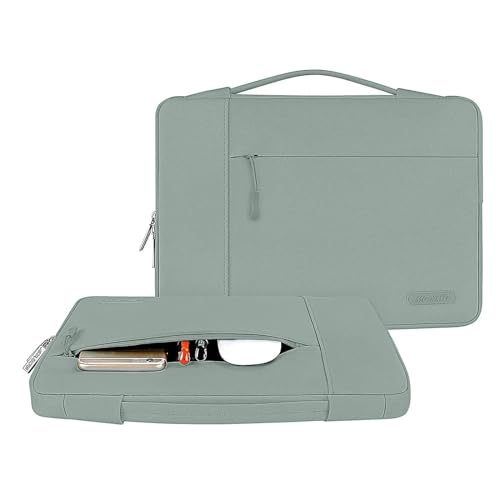 MOSISO Laptop Case 13.3 inch, 13-13.3 inch Laptop Sleeve with Handle Compatible with MacBook Air/Pro 13/Pro 14 M5 M4 M3 M2 M1,HP Dell ASUS Lenovo, Polyester Multifunctional Computer Bag, Antique Green - color: Antique Green, size: 13.3 inch