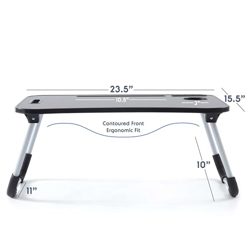 Nestl Foldable Lap Desk - Portable Laptop Stand for Bed, Couch, Work, Reading & Writing, Lap Table with USB Ports, Large Laptop Tray, Black - size: Premium Large