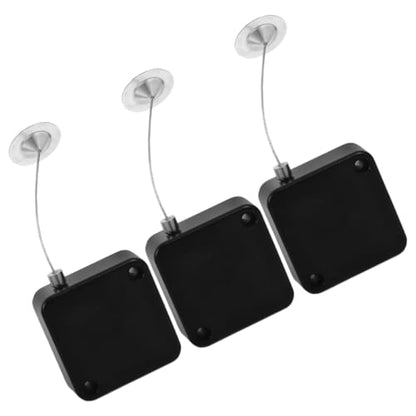 SHINEOFI 3Pcs Retractable Anti Theft Cable Case with Combination Lock, Steel Security Wire Rope for Remote Control, Tablet, Laptop Protection, 1 Meter Tether Length, Black