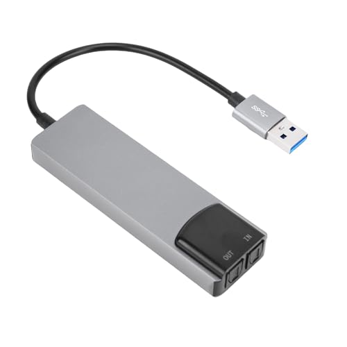Tangxi USB to 3.5mm Jack Audio Adapter Cable with SPDIF, Virtual 7.1 Surround Sound External USB 2.0 Sound Card Adapter, Plug and Play for Laptop PC Computer