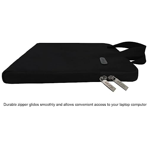 Arvok 13 13.3 14 Inch Water-Resistant Canvas Fabric Laptop Sleeve with Handle&Zipper Pocket/Notebook Computer Case/Ultrabook Carrying Bag for HP/Dell/Lenovo/A sus/Acer/Samsung, Black - color: Black, size: 13.3 inch