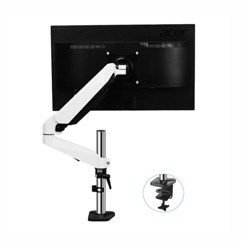 Monitor Stand Single Monitor Mount, Adjustable Monitor Arm Desk Mount, Full Motion Monitor Arm with C-clamp and Cable Management, Fits 15"-32" Screen, Holds 17.6lb monitor stand desk arm(200mm) - size: 200mm