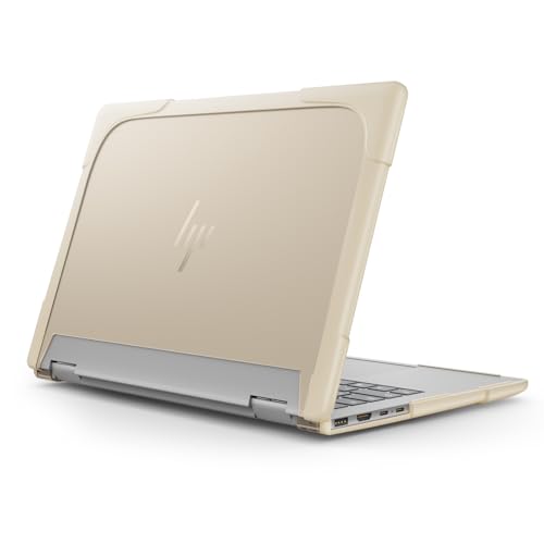 Batianda Protective Case for HP Envy x360 2-in-1 14 Inch 2024, Khaki | Shockproof TPU Bumper with Matte Durable Hard Shell and 360° Flip Support, Fits 14-fc0000 and 14-fa0000 Series - color: Khaki