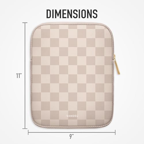 Vandel 9-11 Inch Tablet Sleeve, iPad Sleeve 11 inch Travel Pouch, Fits iPad Pro 11 Inch M4/ 10th Generation 10.9, 9/8th Gen 10.2/ Air 11" 5/4/3 10.9"/10.5", Pro 11 M2, Tab S8/S9 - color: a. Neutral Checker, size: 9-11 Inch Tablet